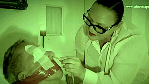 hey mistress april owns her bound latex slave with electro domination