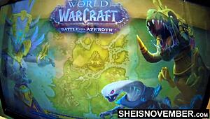 after wow game fails msnovember's big brown ass gets bbc doggystyle from blonde friend