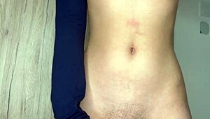 Latina beauty fingers hairy pussy to orgasm in bathroom
