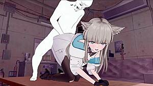 arknights endfield perlica sneaks into wojak supervisor's bedroom for secret group banging and anal creampie