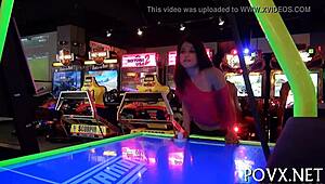 Barely legal Euro teen roughly sucks old cock before hardcore titty fuck session