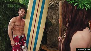 island shemale ariel demure flips the script analing a guy bareback