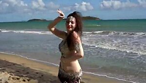 Hot babe's belly dance makes my cock throb with horny desire