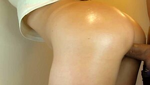 stepdad bends teen over for first raw doggystyle pounding