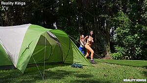 sexy camping turns into hot ffm cheating with deepthroat and cowgirl riding!