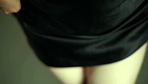 love how this sexy indian brunette fills her black satin dress so tight