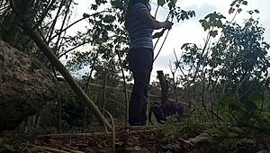 i crave dick in the jungle as stepmom's slut fucking outdoors