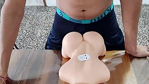 young inexperienced guy tests kinky sex toy with amateurs