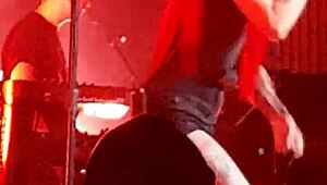 lights in her sexy shorts tease every curve