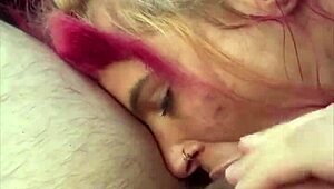 real street hooker deepthroats bareback fucks bent over car then swallows cum load