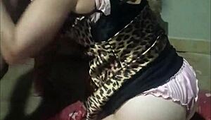 french slut in leather pants and satin heels takes doggy blowjob and rimjob compilation