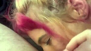 real street hooker deepthroats bareback fucks bent over car then swallows cum load