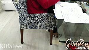 goddess kiffa dangles flats seducing as hot teacher gagging on toes