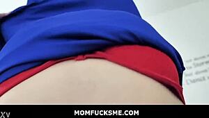 Shaving stepmom Megan Maiden's pussy turns into wild mommy anal pounding