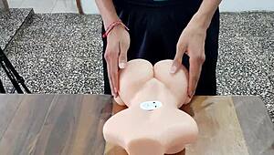 young inexperienced guy tests kinky sex toy with amateurs