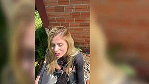 cameraman lucks out with naughty blonde aline novak in abandoned house tease