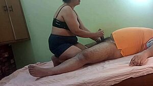 indian bhabhi sucks fucks pussy ass with electrician in clear hindi audio