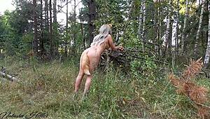 check out this foxy blonde flashing her big tits and ass outdoors like a total exhibitionist