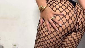 brazil's biggest ass seduces in lingerie with teasing pussy spread