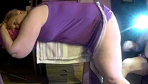 59yo Tennessee Slutwife Bent Over Sawhorse Dildo Fucks Pussy Closeup