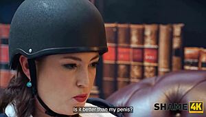 I felt so ashamed catching my kinky Czech mistress student riding cowgirl while masturbating her big tits ass