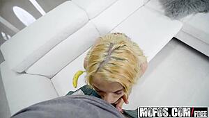 tiny punk blonde kyle mason pops her monster cock cherry
