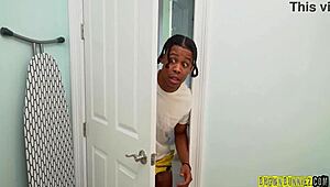 jaymee green catches stepbro peeking bends for sneaky doggystyle pound