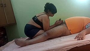 indian bhabhi sucks fucks pussy ass with electrician in clear hindi audio