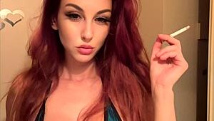 ohh italian milf artemisia love's huge tits spill from micro bikini while she smokes 😍🚬