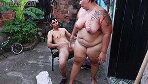 cornudo watches his colombian bbw wife ride huge cock bareback with cumshots everywhere 😈💦