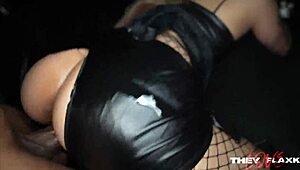 bad kitty slut sucks monster bbc then gets her tight latina pussy pounded hard on halloween