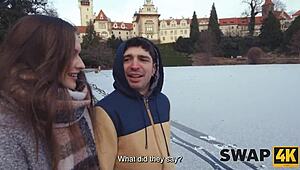 Swap4k Sunday Walk Pickup Ignites Her First Threesome In Our Bed!