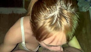 she drops to knees for sloppy deepthroat then submits to rough facefucking till i cum