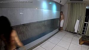 Lady Milf Unwinds in Steamy Sauna Session with Gaucho Pussyhunter