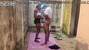 Latina Curvy Neighbors Quickie Doggystyle Fuck Bent Over in Public Street