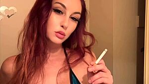ohh italian milf artemisia love's huge tits spill from micro bikini while she smokes 😍🚬