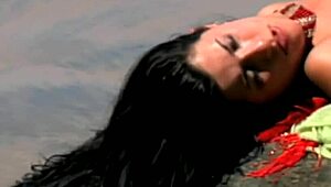 Brazilian lesbians rip clothes to lick vintage pussies in retro glamour cinema