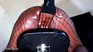 ghetto barbie ditches class for ebony anal pounding on stool 😩 rough creampie drip