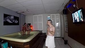 Lady Milf Unwinds in Steamy Sauna Session with Gaucho Pussyhunter