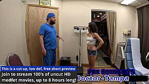 dr tampa gives neighbor misty addams her first intense gyno exam backstage