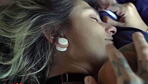 romantic sexo on valentine's day... brazilian brunette rides cock outdoor cumshot!!