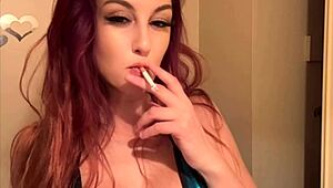 ohh italian milf artemisia love's huge tits spill from micro bikini while she smokes 😍🚬