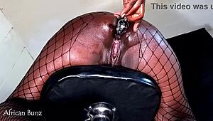 ghetto barbie ditches class for ebony anal pounding on stool 😩 rough creampie drip