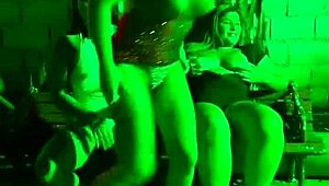 Submissive Party Girl Flashes Inside Cabaret Teasingly