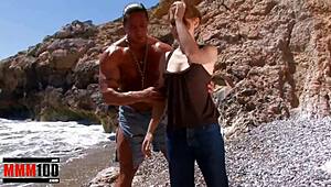 wanna see cute redhead teen pounded by huge cock on beach?