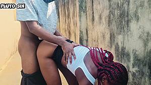 Latina Curvy Neighbors Quickie Doggystyle Fuck Bent Over in Public Street