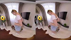 Virtual TABOO blonde MASTURBATES CLOSE till you CUM hard