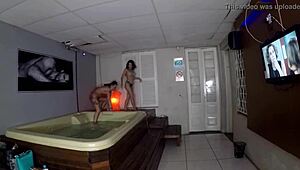 Lady Milf Unwinds in Steamy Sauna Session with Gaucho Pussyhunter