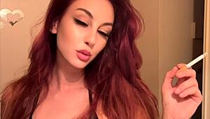 ohh italian milf artemisia love's huge tits spill from micro bikini while she smokes 😍🚬