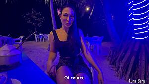 Stranger's footjob reward after buying milf heels at restaurant